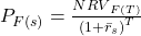 P_{F\left(s\right)}=\frac{{NRV}_{F\left(T\right)}}{\left(1+{\bar{r}}_s\right)^T}