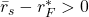 {\bar{r}}_s-r_F^\ast>0